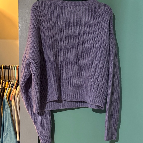 Fashion Nova Lavender V-Neck Sweater with Buttons - Picture 3 of 3
